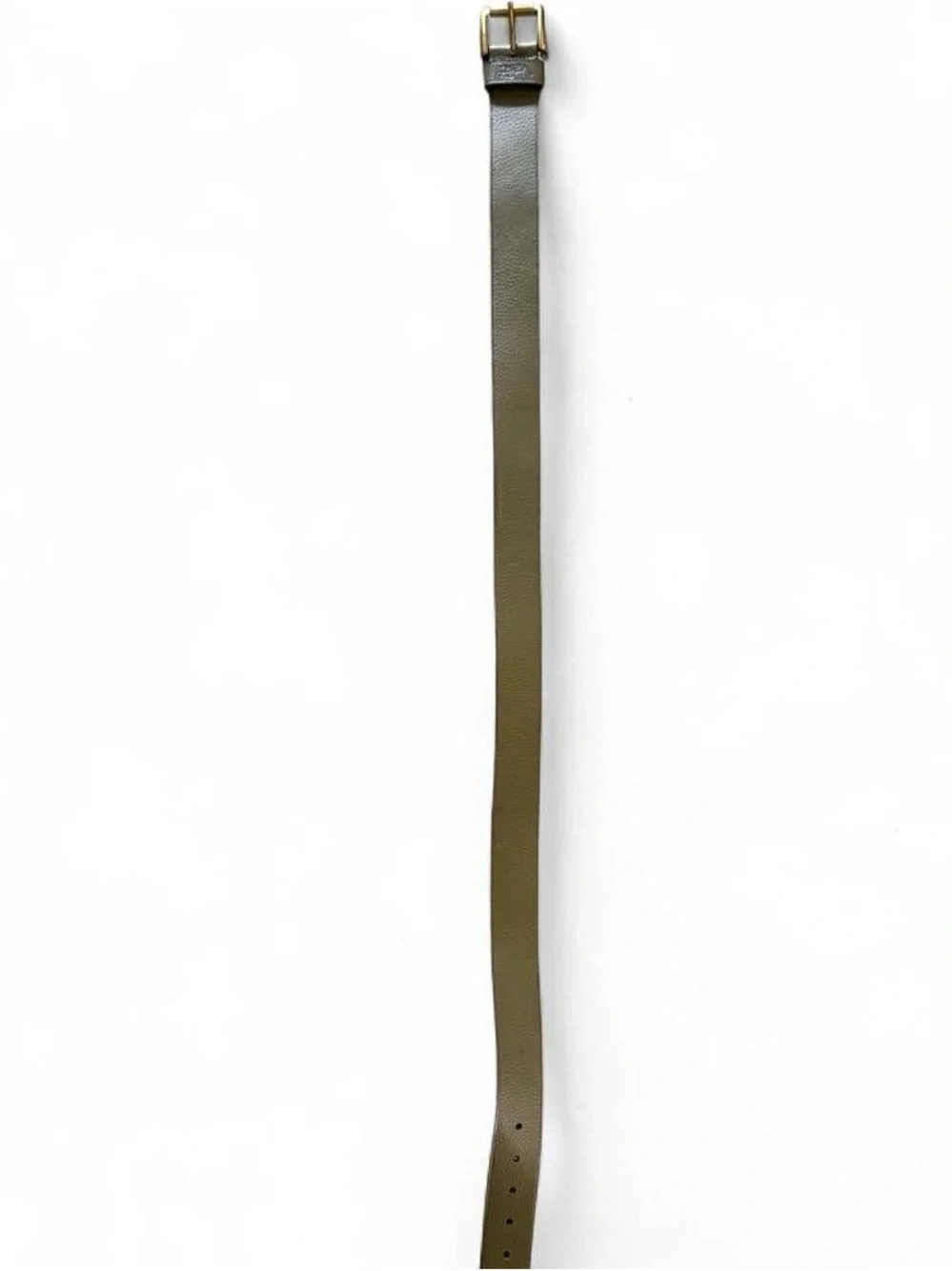 Polo by Ralph Lauren Olive Green Leather Belt with Gold Buckle